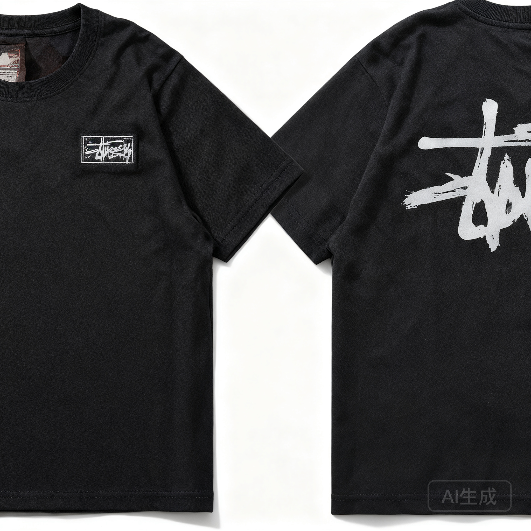 Stussy Unisex Black Cotton T-Shirt | Classic Logo Streetwear