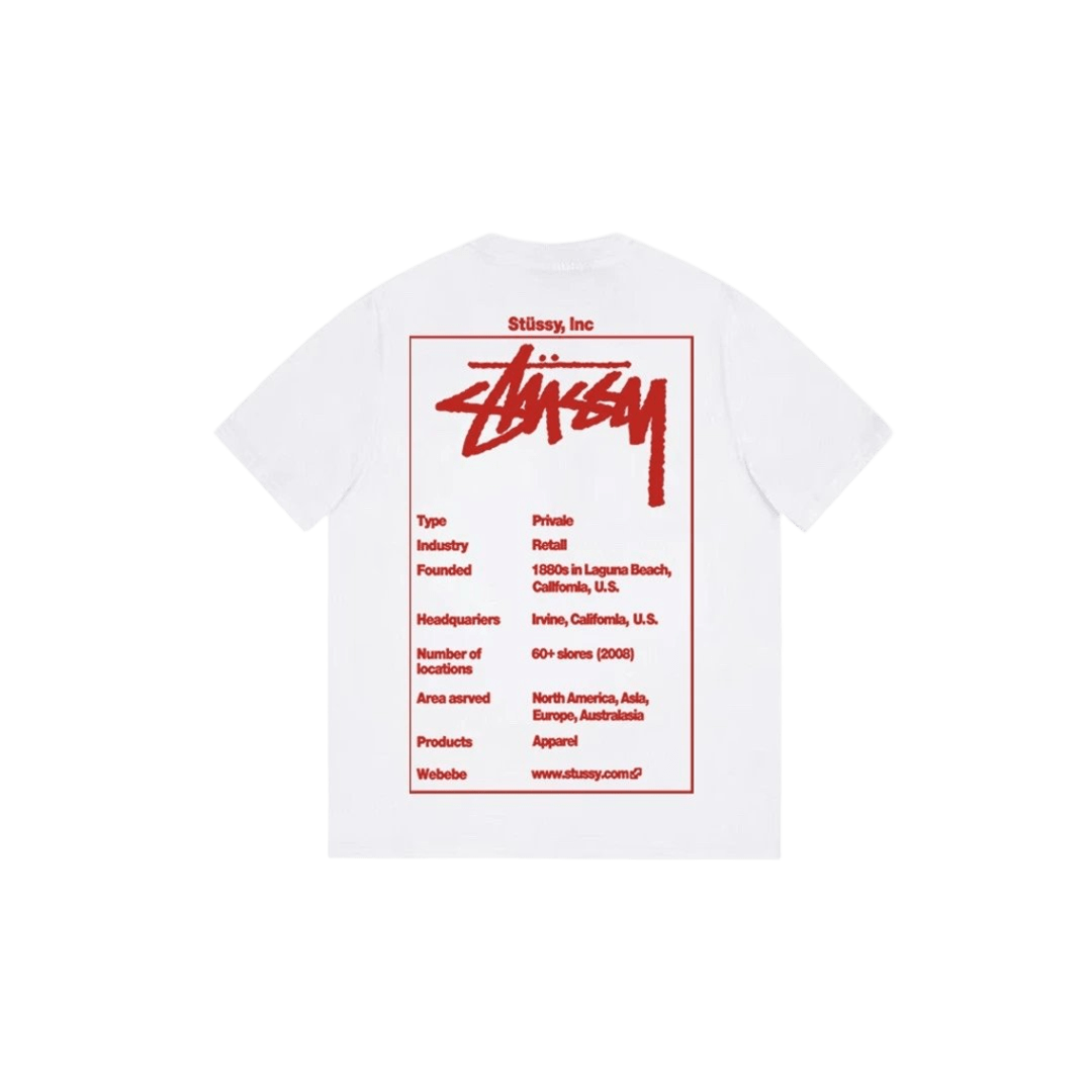 Stussy White Cotton Unisex Tee: Red Graffiti Logo Streetwear