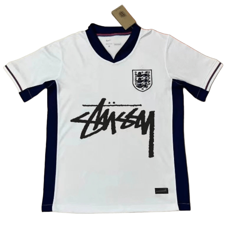 Stussy White Football Jersey: '90s Retro, Unisex Streetwear Top