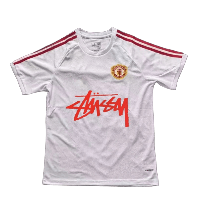 Stussy White Football Jersey 90s Streetwear Unisex Breathable