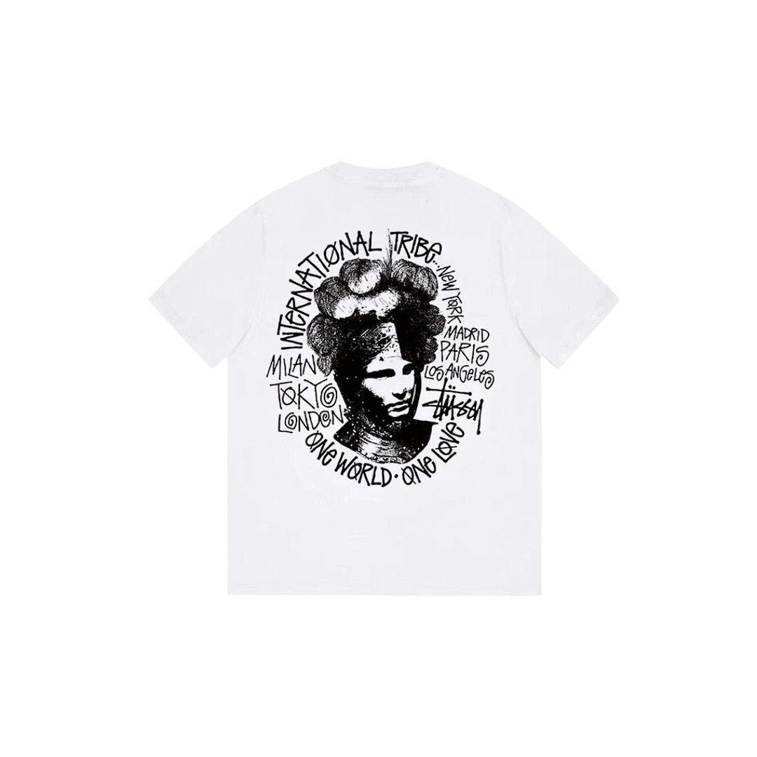 Stussy White International Tribe Tee: Cotton Streetwear