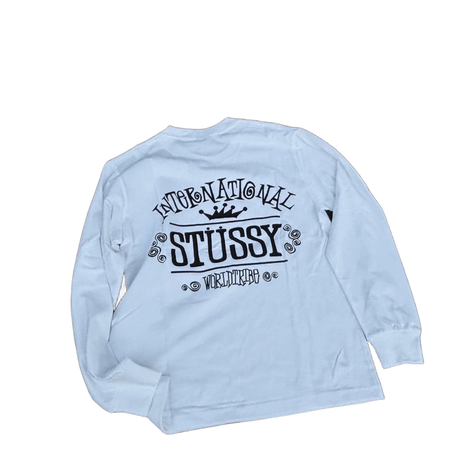 Stussy White Long Sleeve Cotton Tee, 90s Streetwear