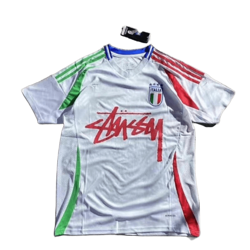 Stussy White Retro Football Jersey: 90s Graffiti Street Style