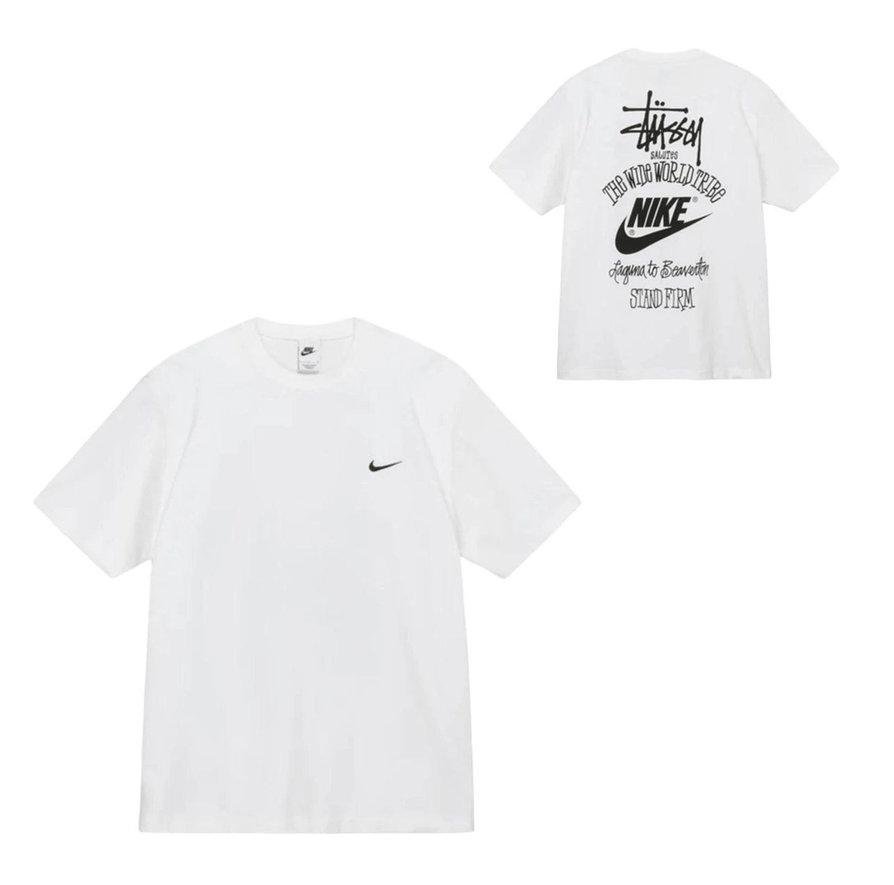 Stussy x Nike 90s Unisex Cotton T-Shirt: White Streetwear