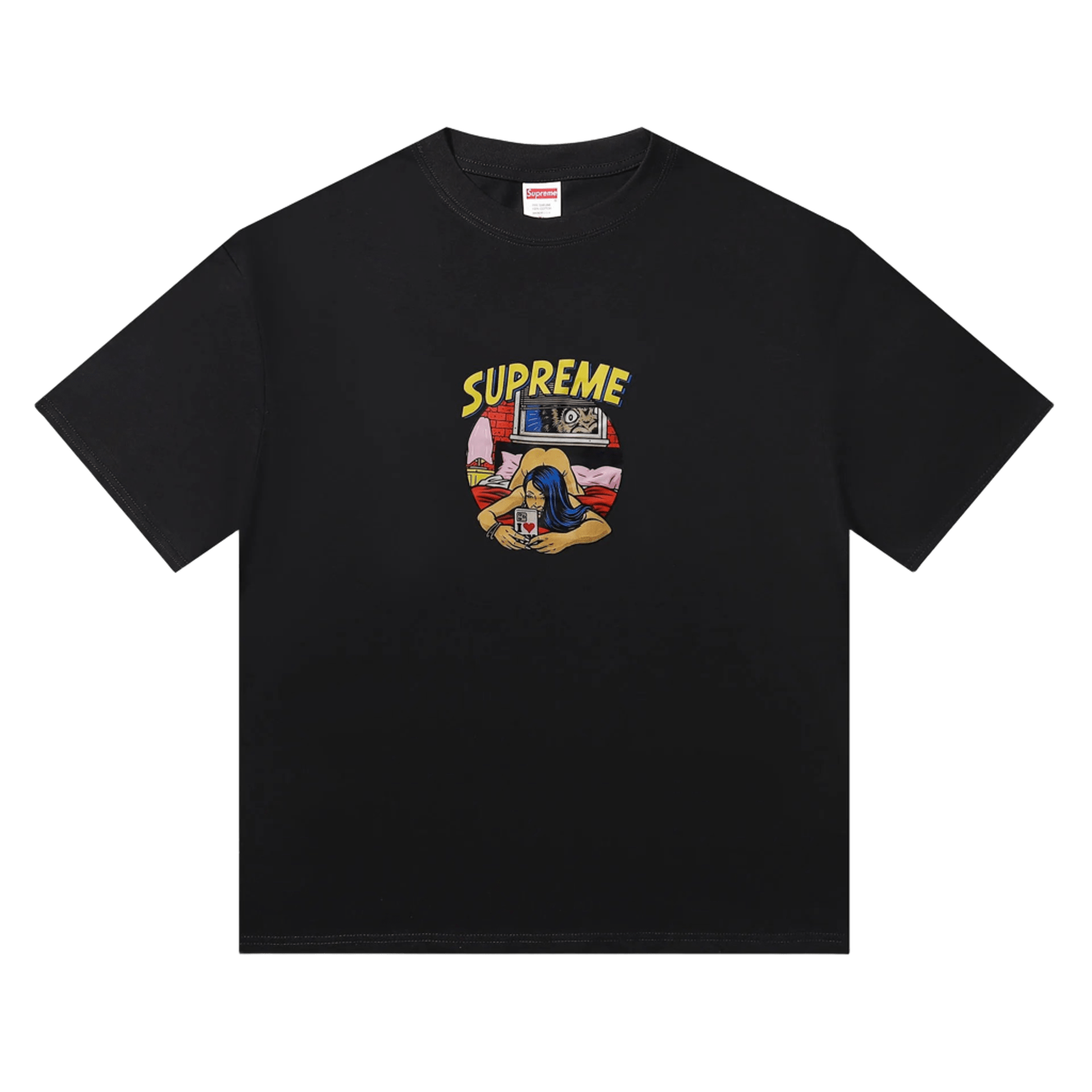 Supreme 90s Retro Black Tee: Cotton Unisex Streetwear