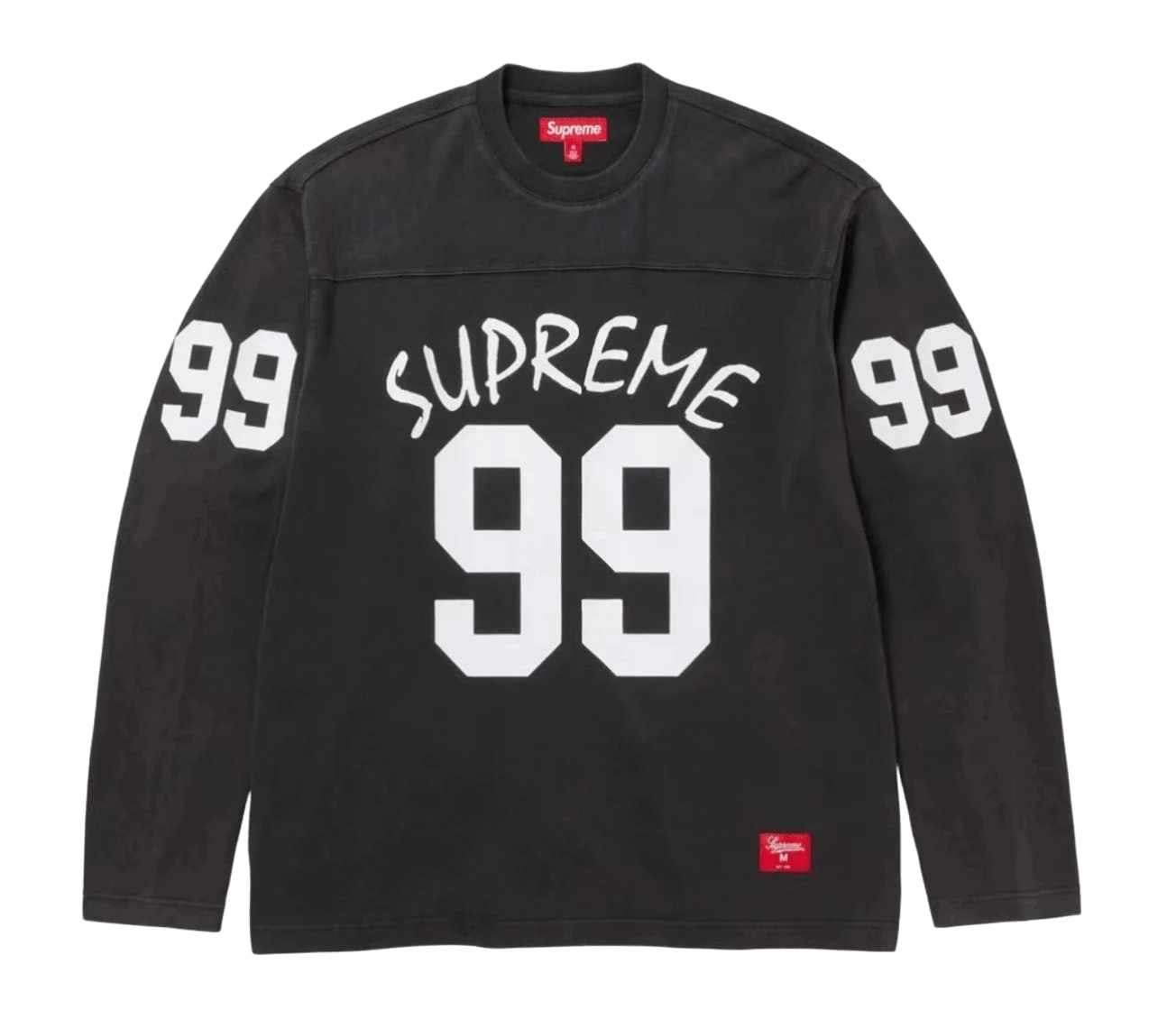 Supreme 99 Logo Black Oversized Long Sleeve T-Shirt