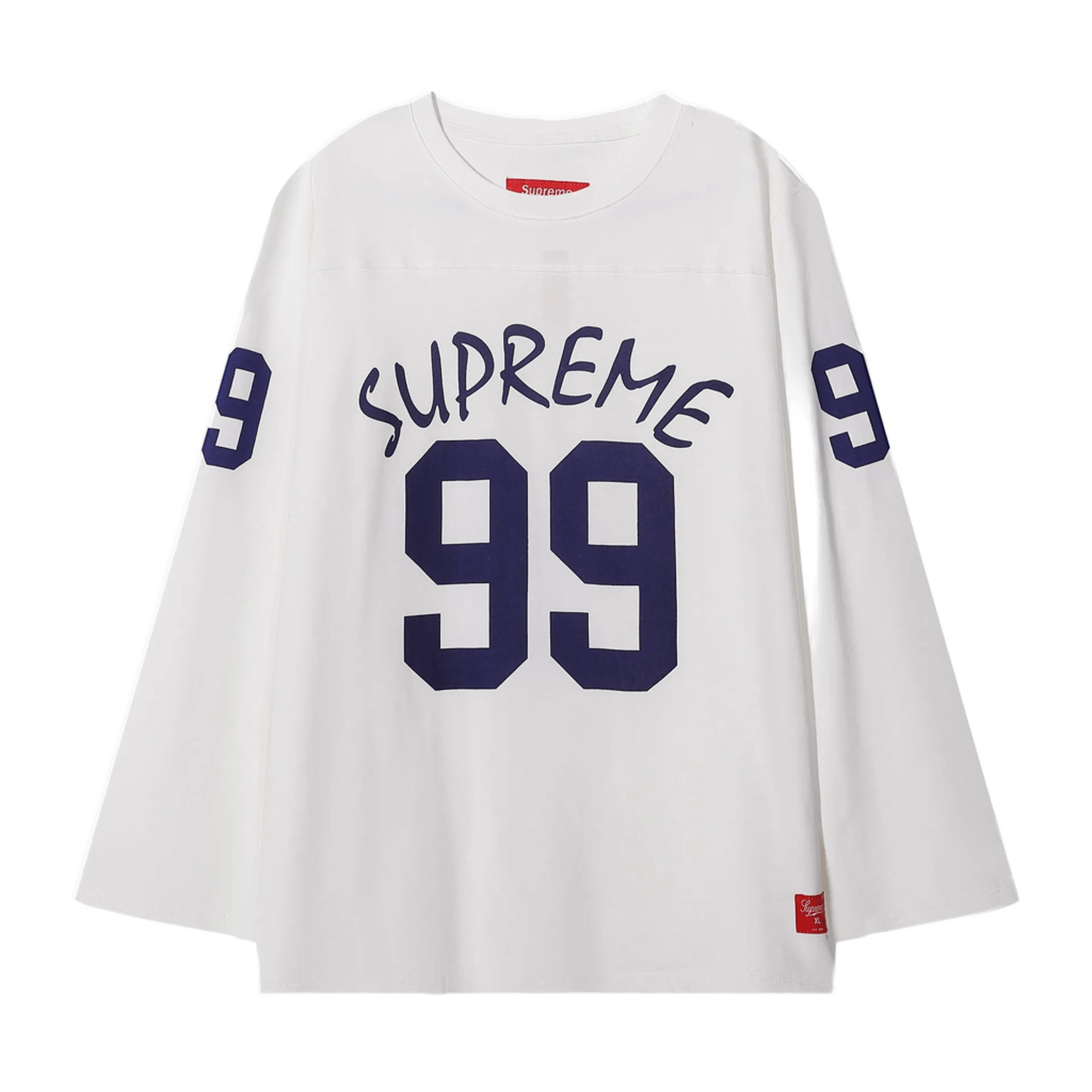 Supreme 99 White Long Sleeve Cotton Top | Streetwear