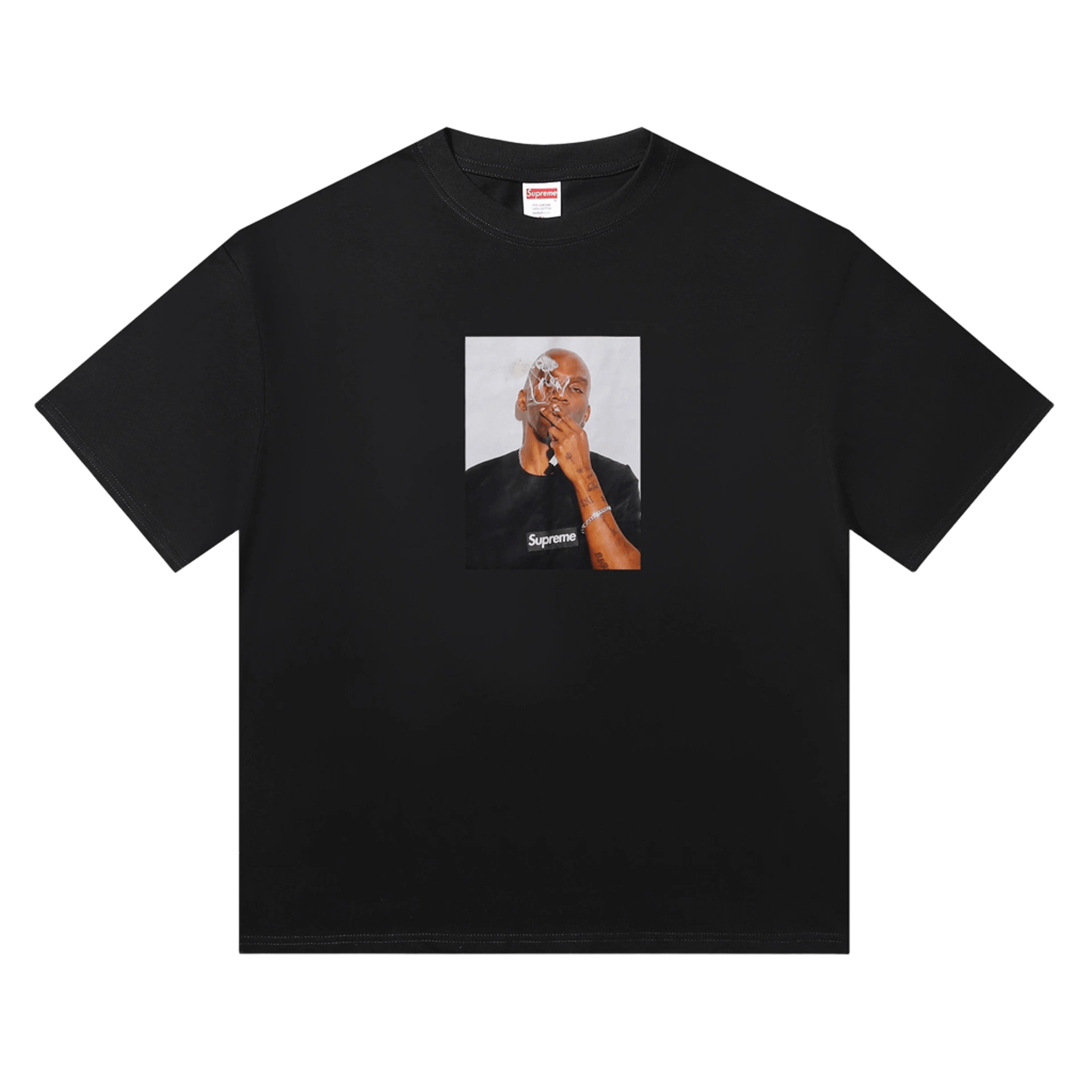 Supreme Black Cotton T-Shirt Unisex Streetwear