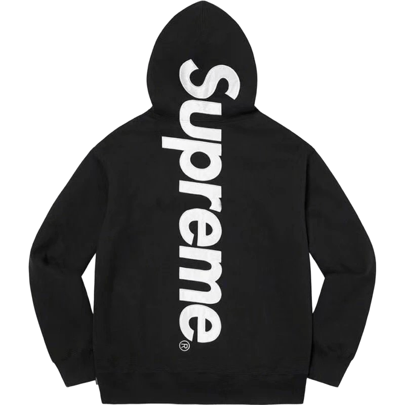 Supreme Black Hoodie: 90s Street Style, White Logo