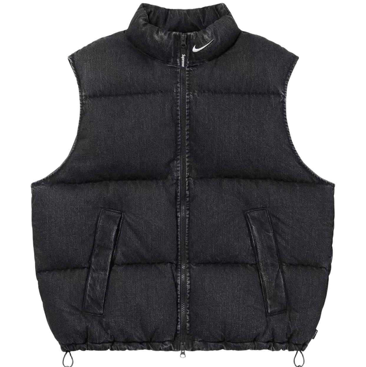 Supreme Black Quilted Vest: Denim & Leather, 90s Streetwear