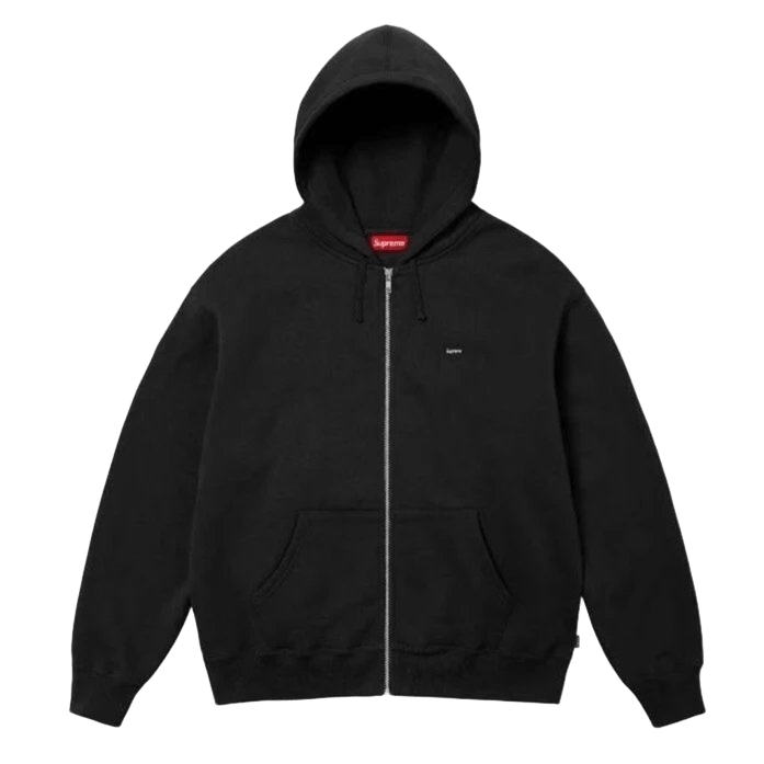 Supreme Black Zip Hoodie: Cotton Unisex Streetwear
