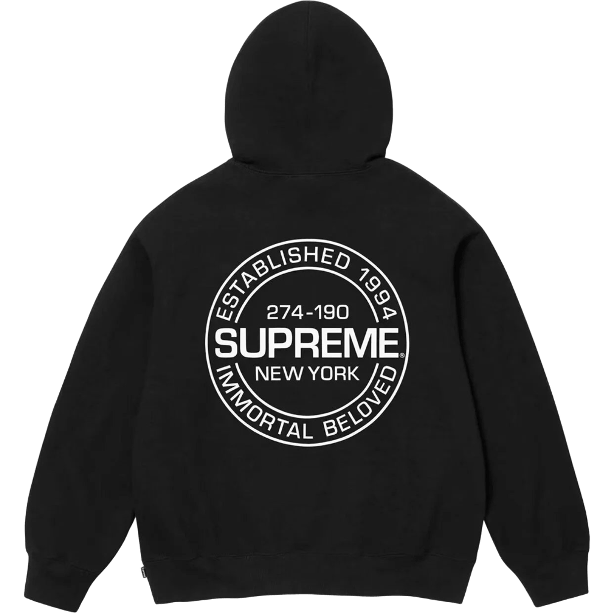 Supreme Classic Black Hoodie 1990s Streetwear Unisex