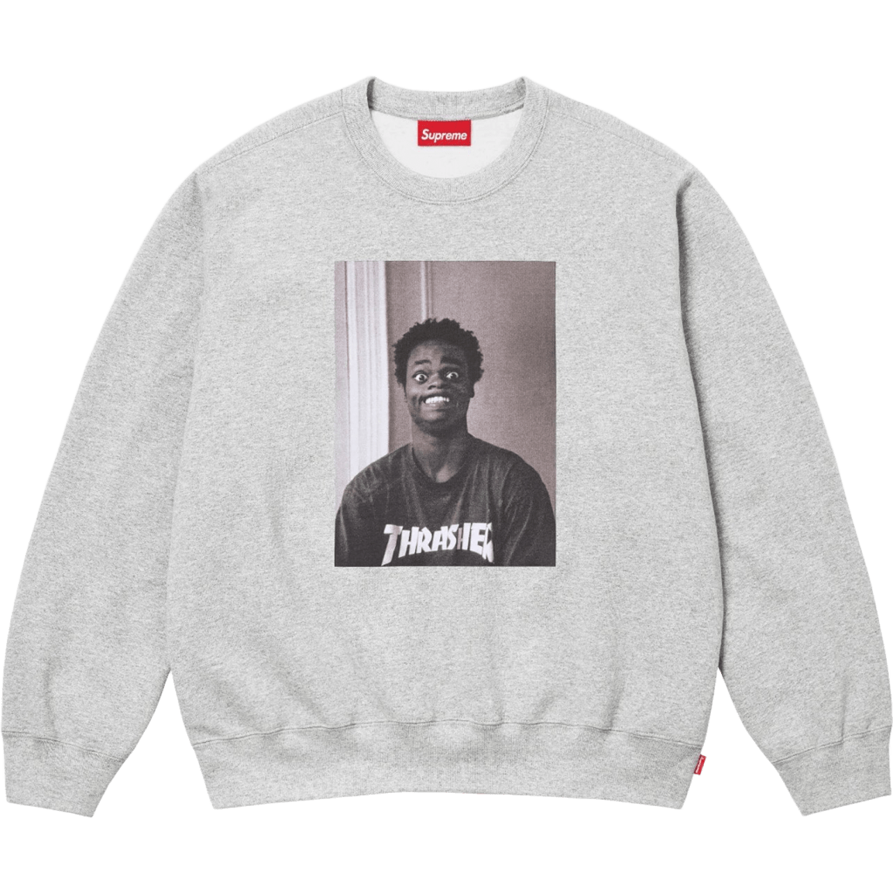Supreme Gray Hoodie: 90s Streetwear, Cozy Cotton, Photo Print