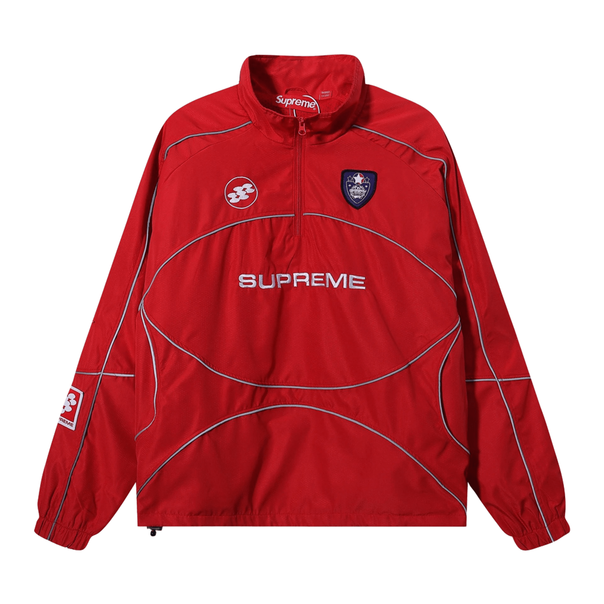 Supreme Red Windbreaker: 90s Retro Unisex Streetwear