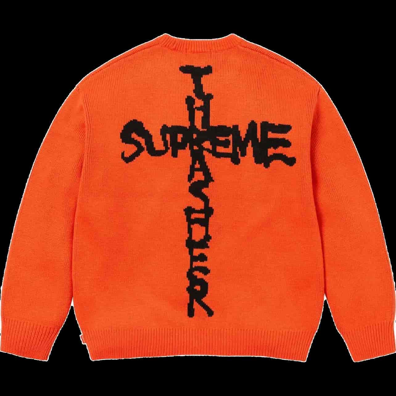 Supreme THRASHER Orange Knit Sweater, 90s Streetwear