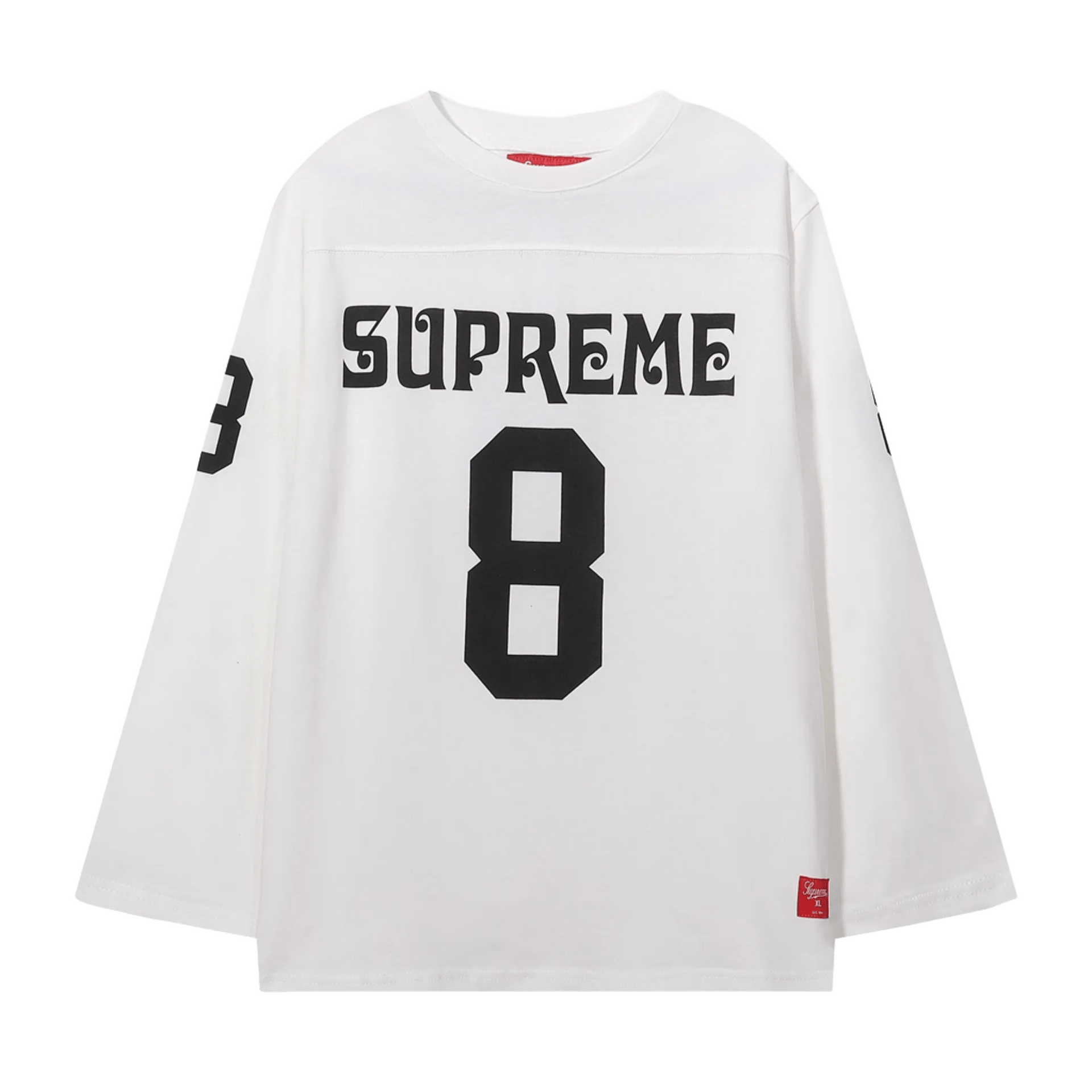 Supreme White Long Sleeve T-Shirt, 90s Street Style, Unisex
