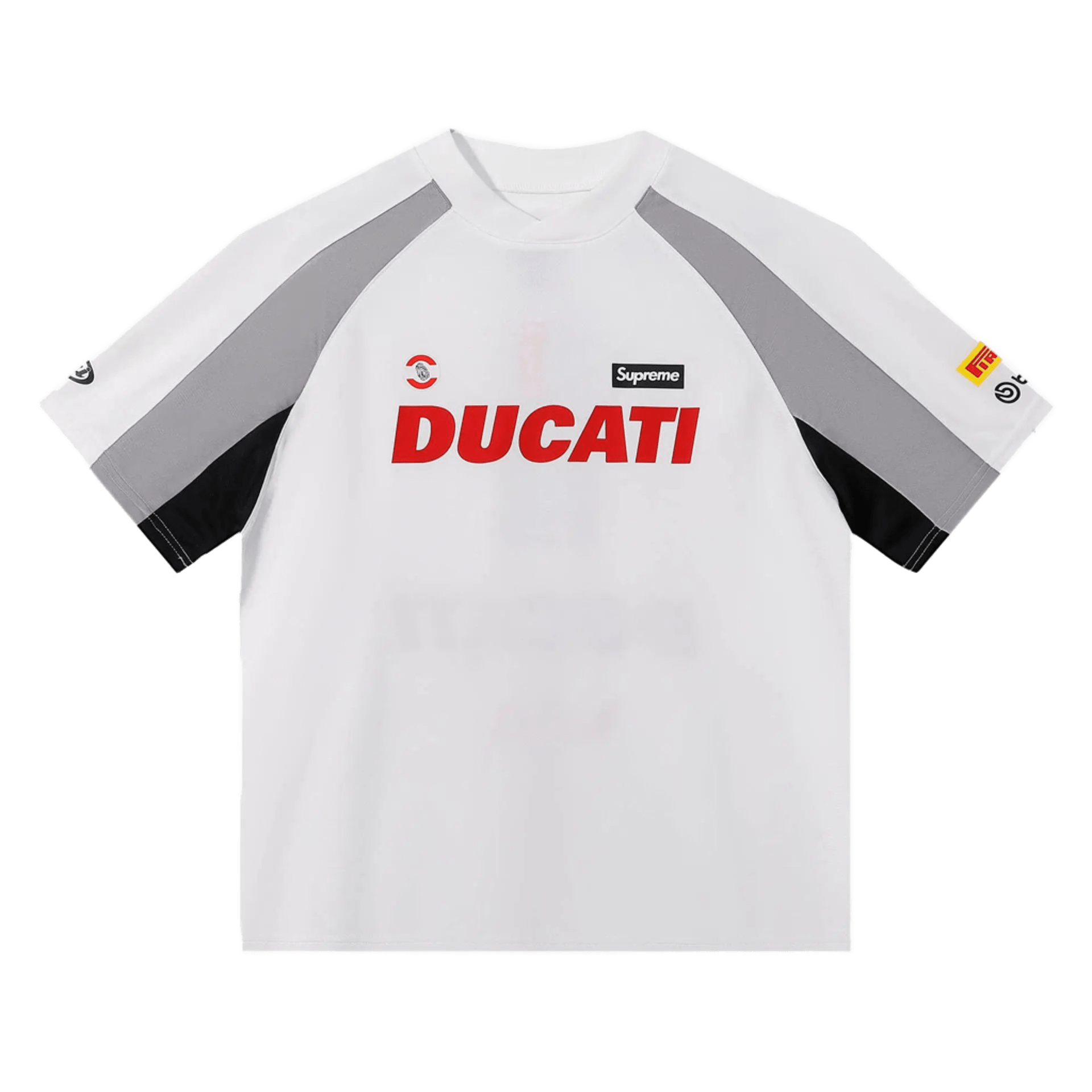 Supreme x Ducati White Cotton Tee | Red Logo Streetwear