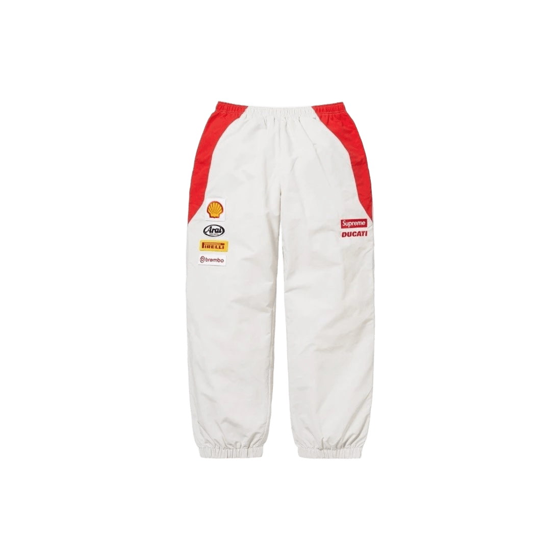 Supreme x Ducati White Red 90s Retro Athletic Pants Unisex