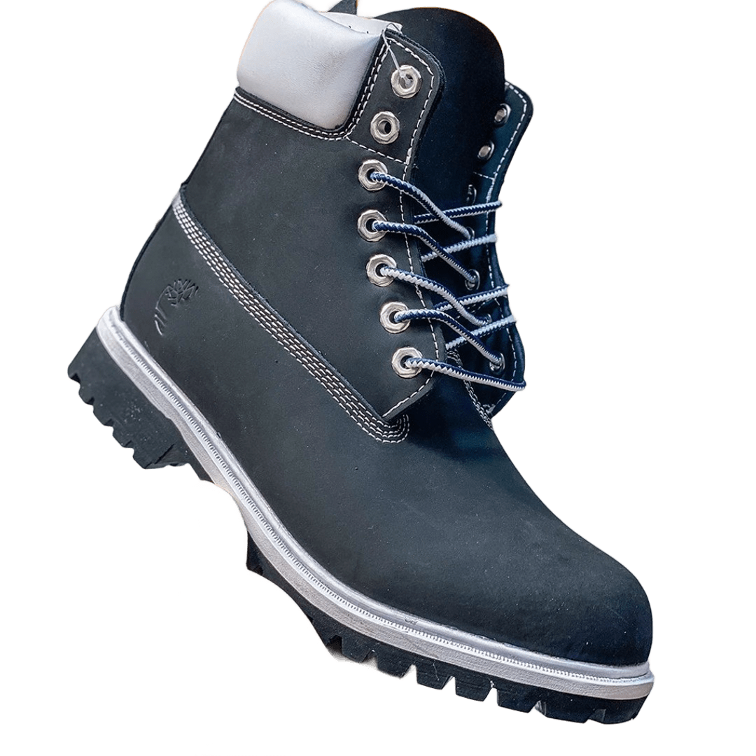 Timberland Black Premium Leather Work Boots - Unisex & All-Season