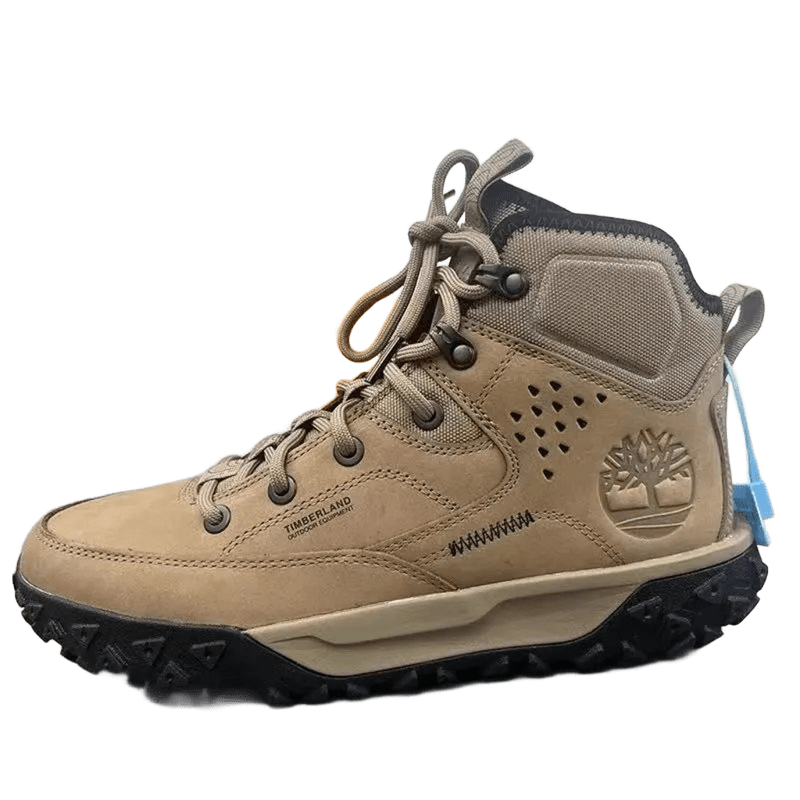 Timberland Khaki Leather Hiking Boots: Grip, Unisex Style