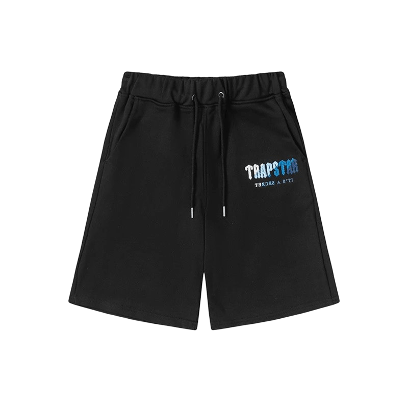 Trapstar Black Cotton Shorts: Unisex Summer Casual Streetwear