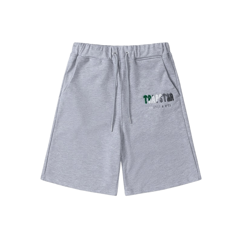 Trapstar Gray Cotton Drawstring Shorts: Urban Unisex Essential