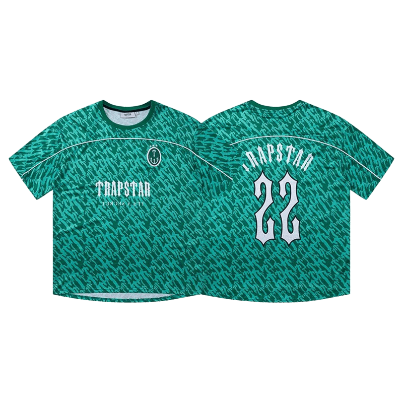 Trapstar Green Football Jersey: Streetwear Unisex Breathable