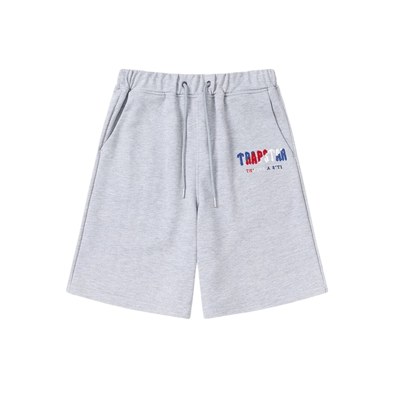 Trapstar Grey Cotton Shorts: Unisex Streetwear Logo