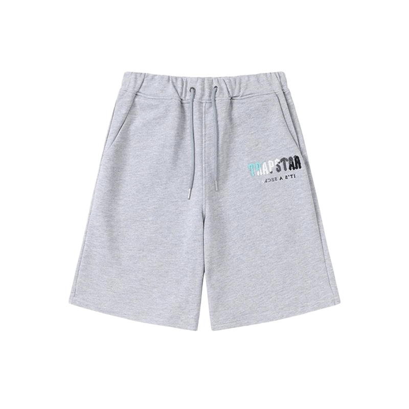 Trapstar Grey Cotton Shorts: Unisex Streetwear, Soft & Breathable