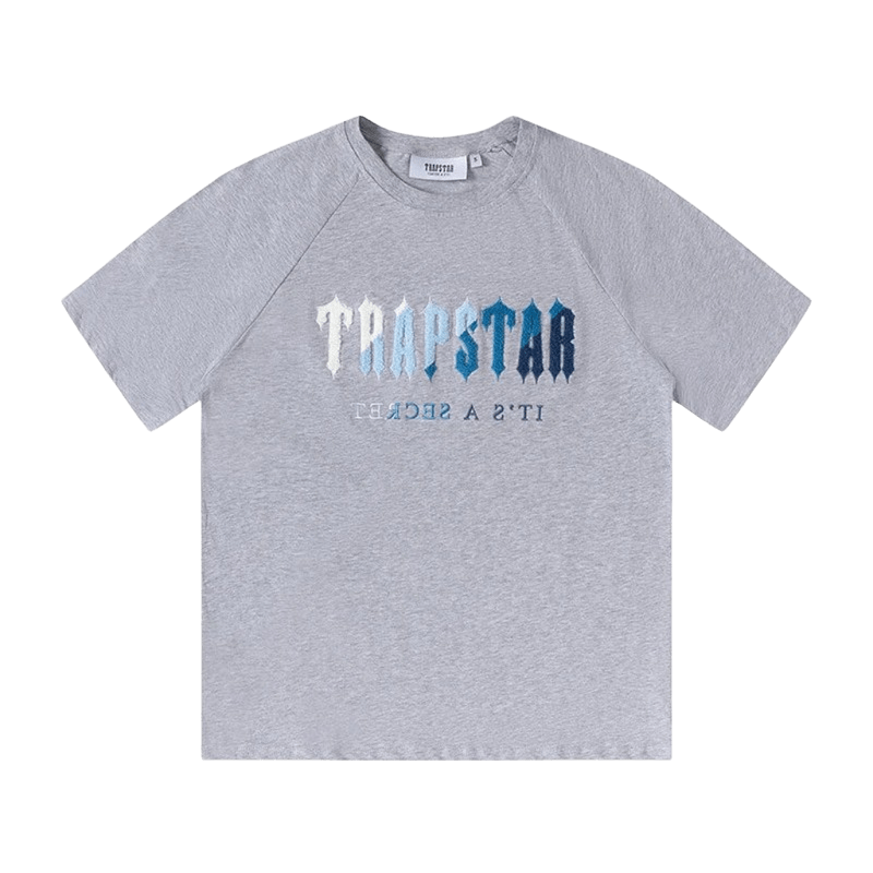 Trapstar Grey Cotton T-Shirt: Unisex Streetwear with 3D Print