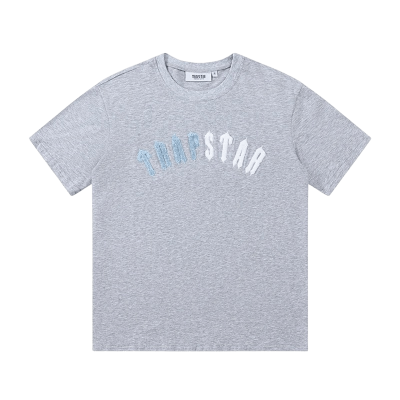 Trapstar Grey Cotton T-Shirt: Unisex Streetwear with Logo