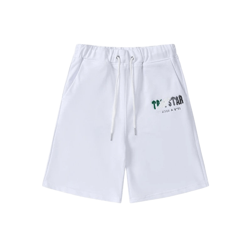Trapstar White Cotton Shorts: Unisex Summer Essential