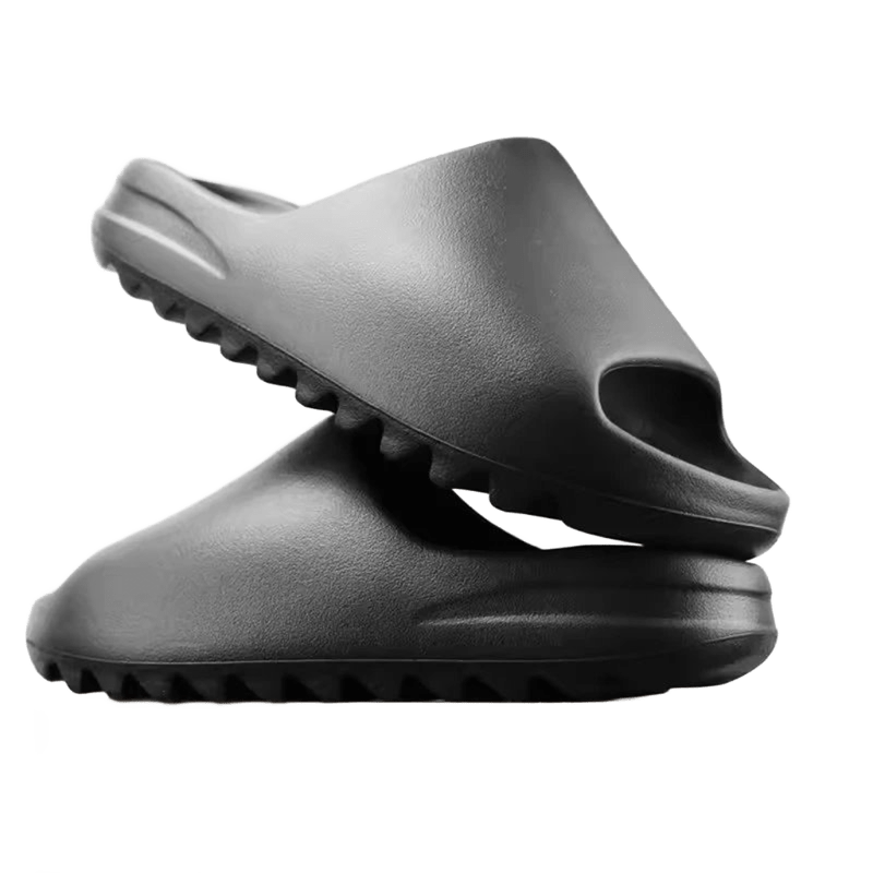 Yeezy Black Rubber Slides: Minimalist Unisex Sandals