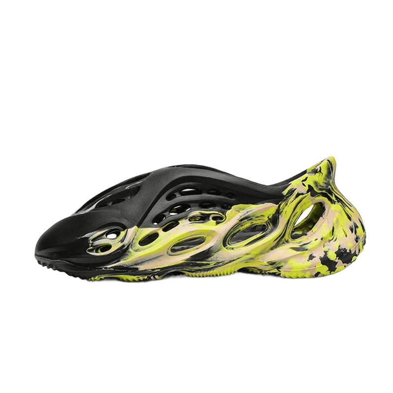 Yeezy Foam Runner Black Yellow Green Speckled Cushion