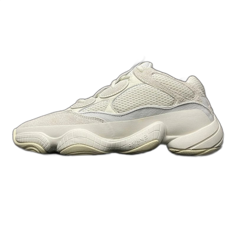 YEEZY White Mesh Suede Cushioned Sneakers